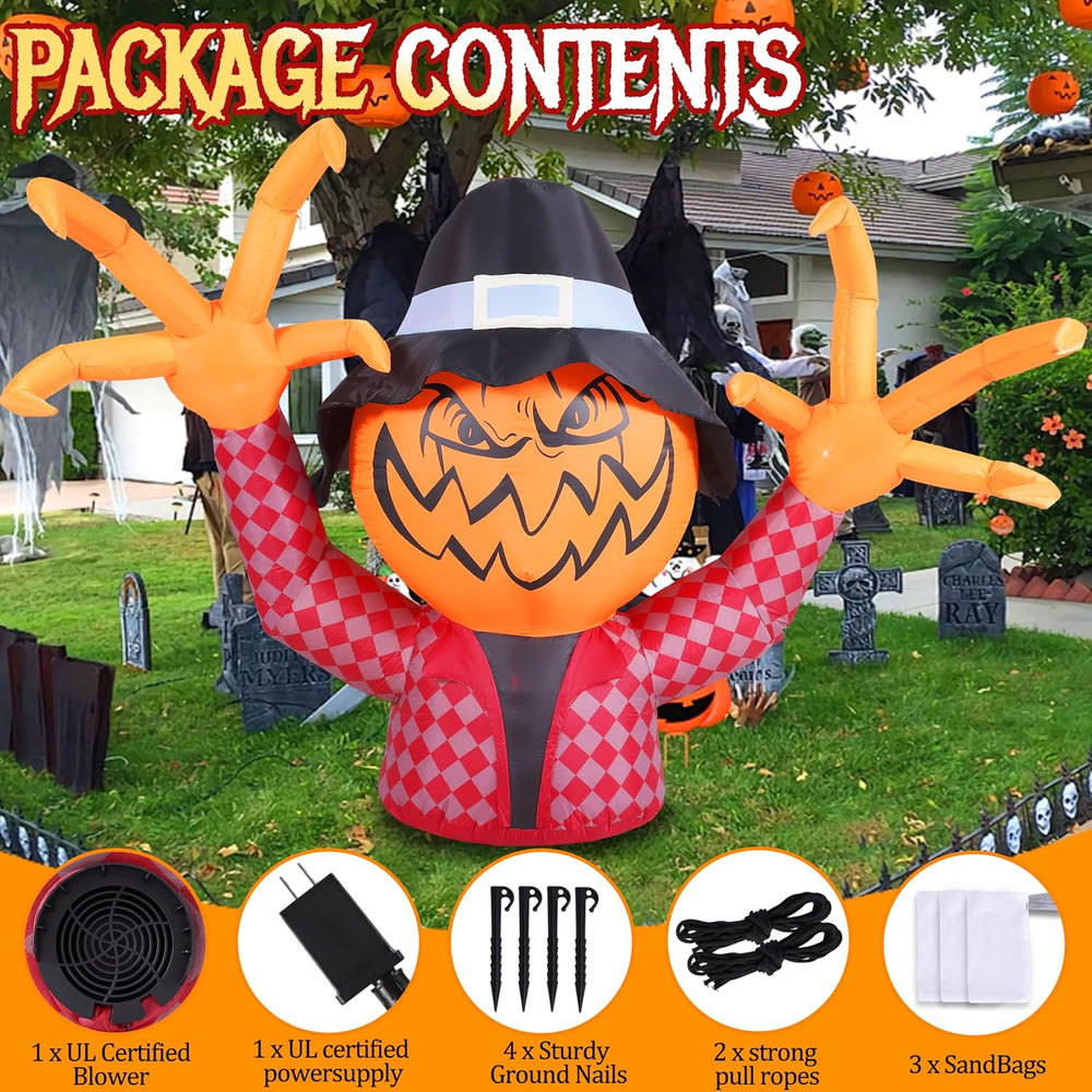 Halloween Inflatable Pumpkin Monster with Fingers Decorations