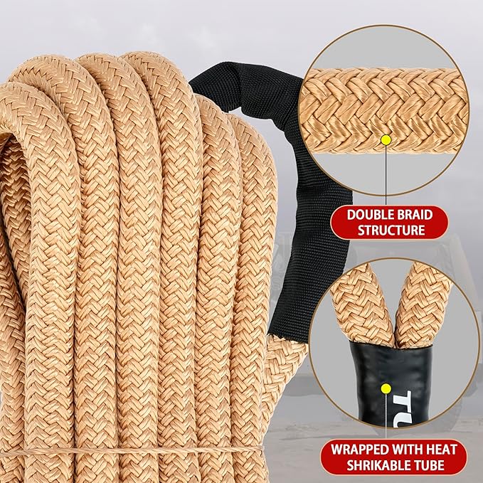 Nylon Kinetic Recovery Tow Rope Heavy Duty Offroad Snatch Strap