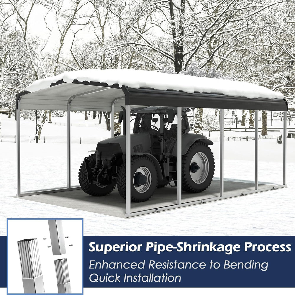 Metal Carport, Heavy Duty Carport Canopy with Galvanized Steel Frame and Roof...