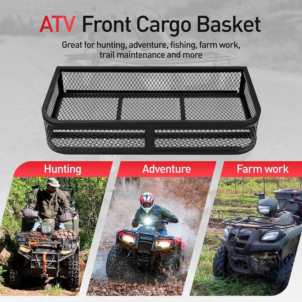 JY PERFORMANCE ATV Front Cargo Basket, Heavy Duty ATV Racks and Baskets for C...