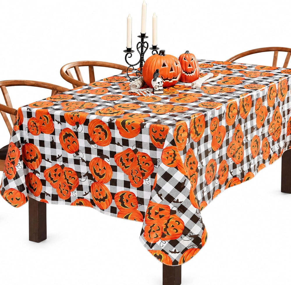 Newbridge Halloween Jack Oโ Lantern 60x120 Inch Rectangle Vinyl Tablecloth