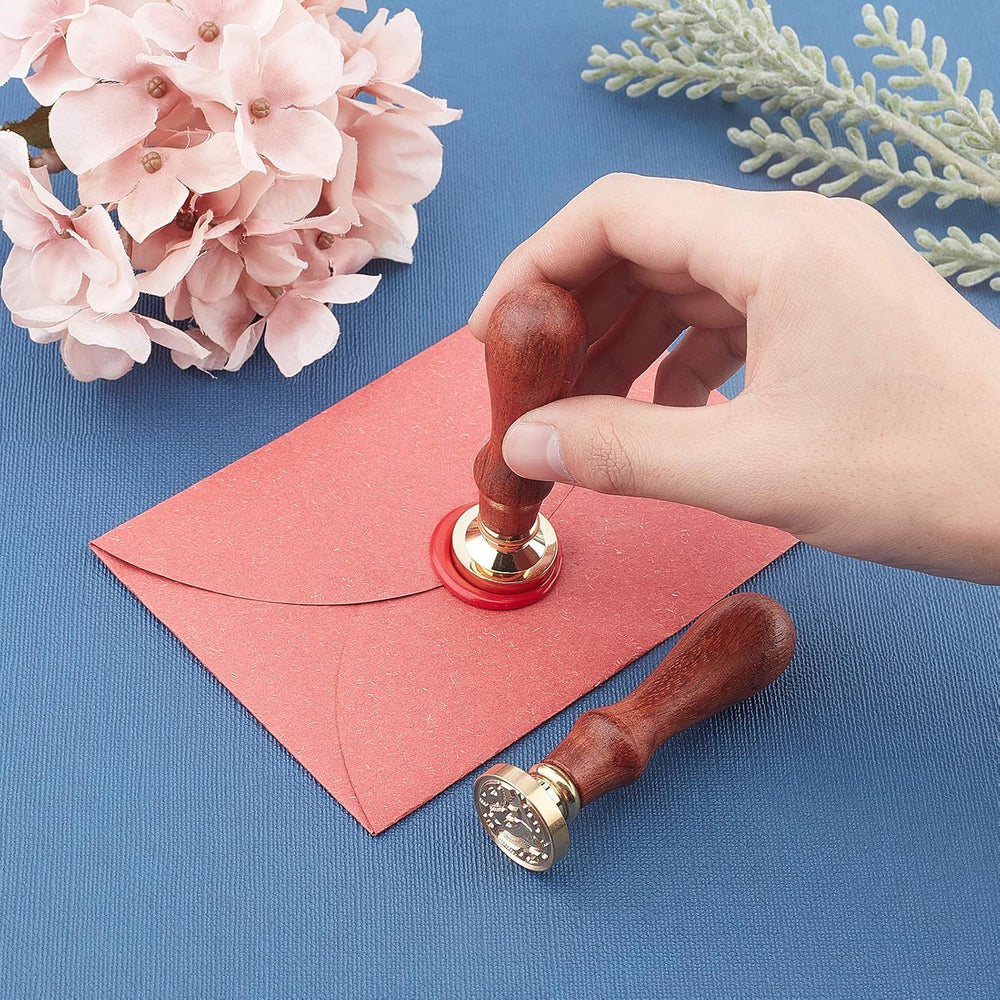 CRASPIRE Ocean Wax Seal Stamp Set 8pcs Vintage Removable Brass Stamp Heads wi...