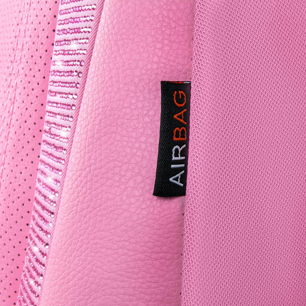 CAR PASS Bling Diamond Car Seat Covers Full Set, Shining Rhinestone Waterproo...