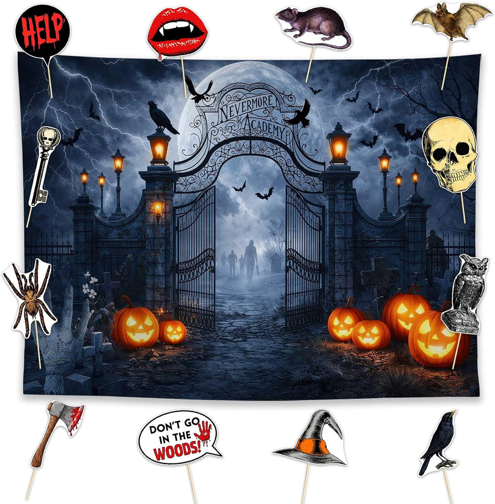 Allenjoy 96" x 72" Halloween Horror Photography Backdrop with Photo...