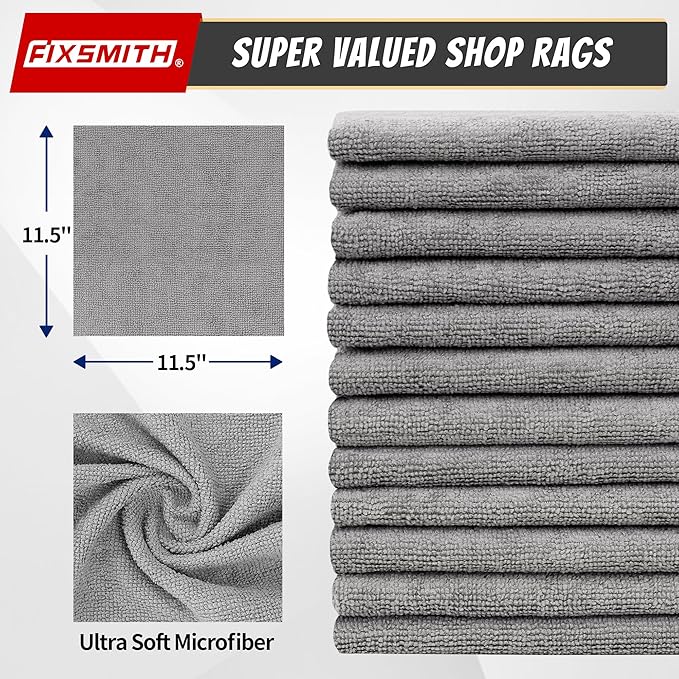 FIXSMITH Shop Towels, Microfiber Towels (Pack of 200)