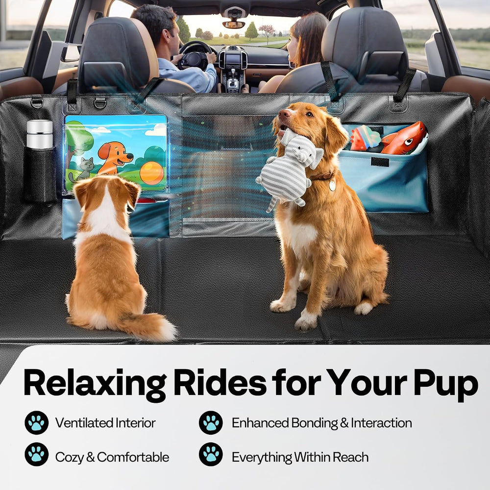 Dog Car Seat Cover for Back Seat 53" with Hard Bottom