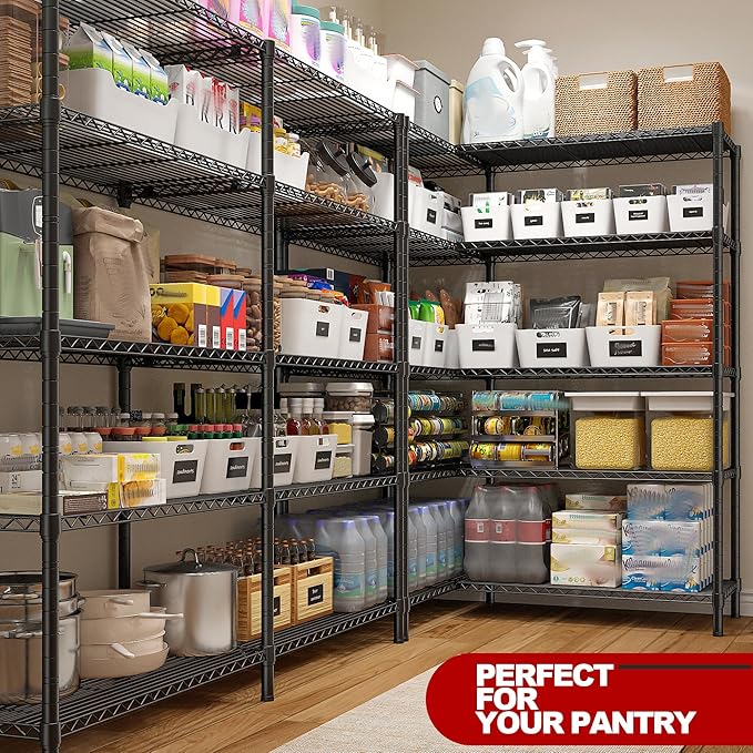 REIBII 5 Tier Wire Shelving Storage Shelves Loads 1430LBS