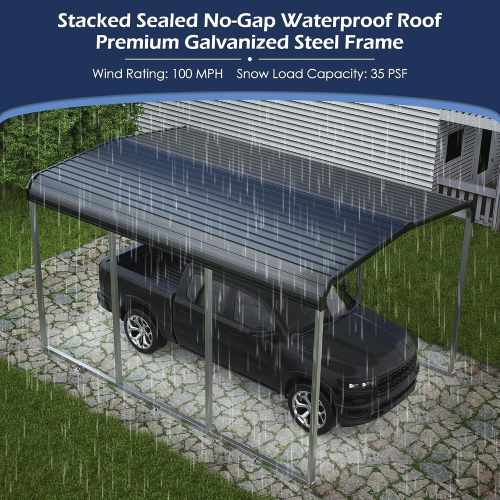 Xilingol Metal Carport, Heavy Duty Carport Canopy with Galvanized Steel Frame...
