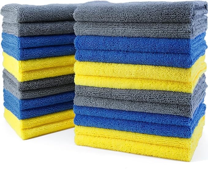POLYTE Microfiber Cleaning Towel Ultrasonic Cut Edgeless (24 Pack)