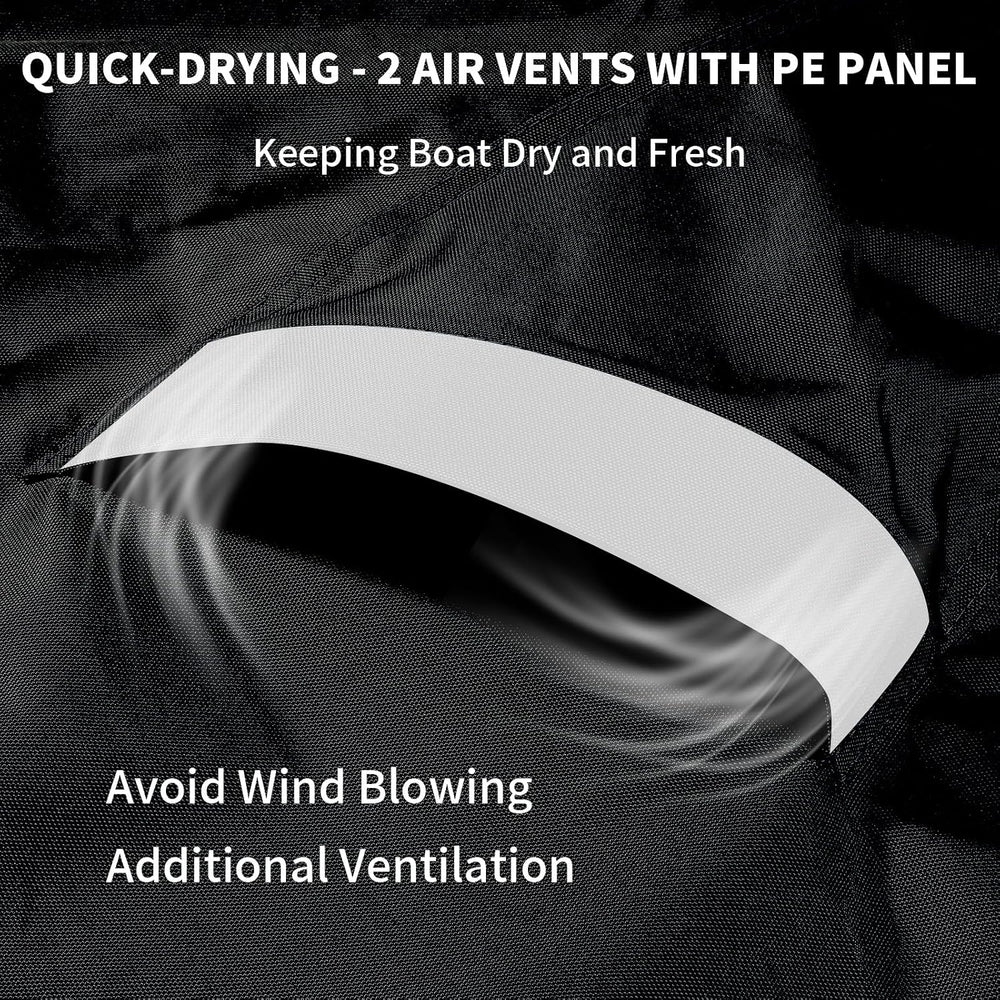 1200D Center Console Boat Cover with Tie Down Loops & Motor Cover,16'...