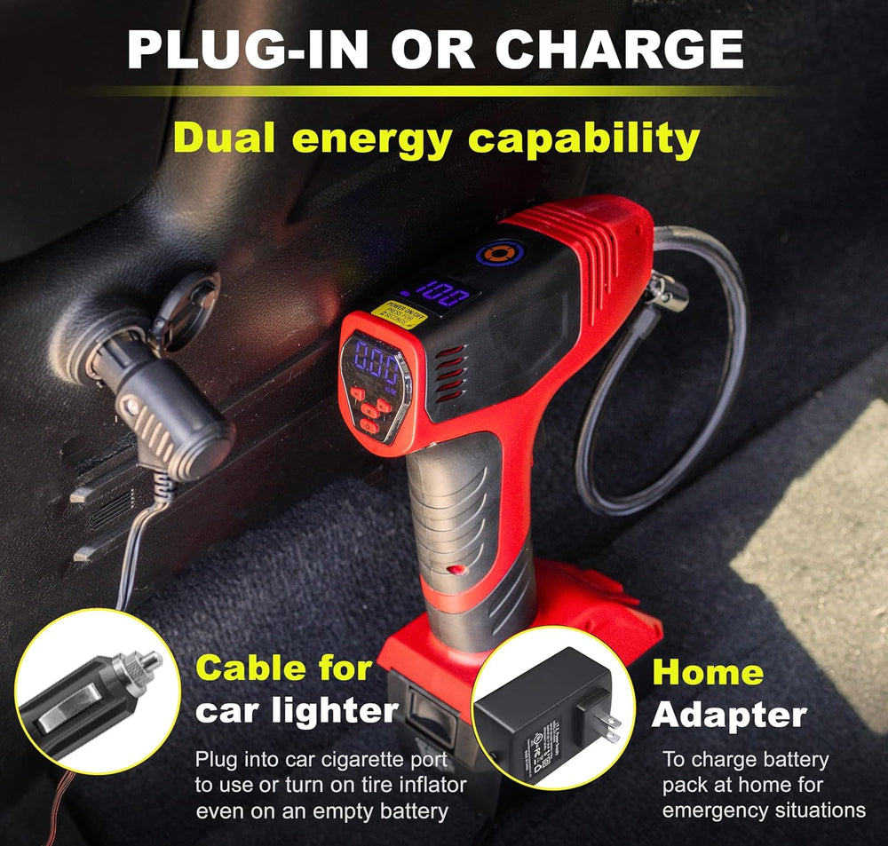 Bullseye Pro Max Deluxe Tire Inflator Portable Air Compressor, Portable Air P...