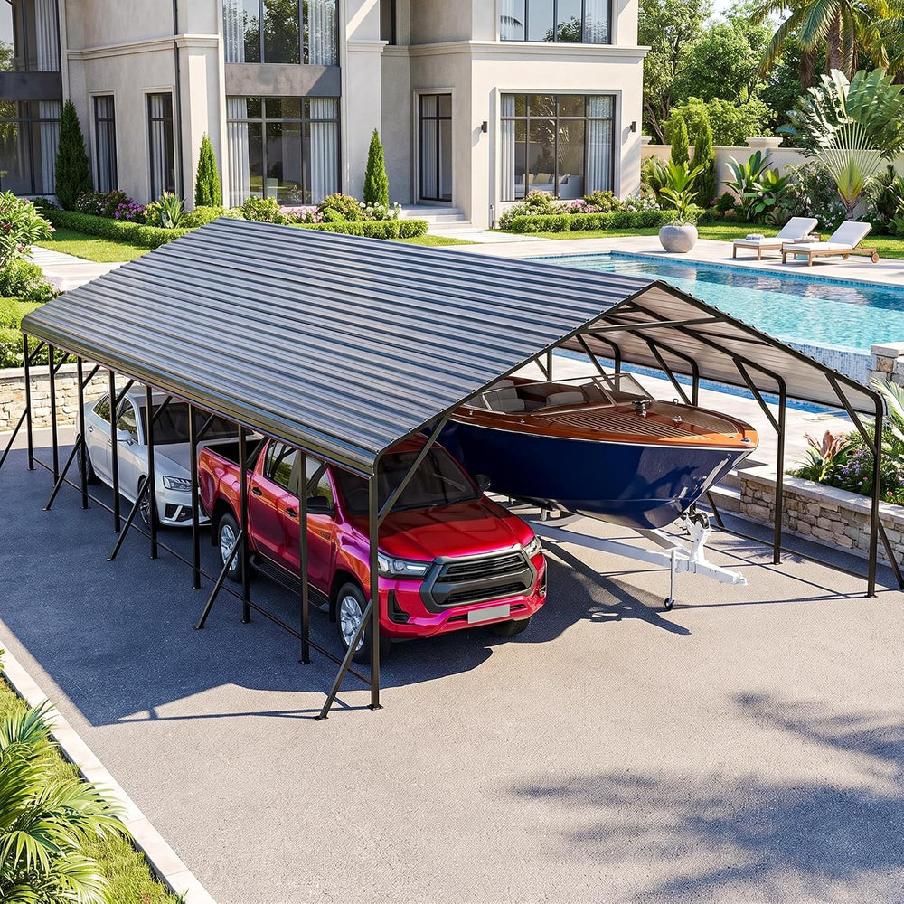 20x40 FT Metal Carport Canopy with Reinforced Base