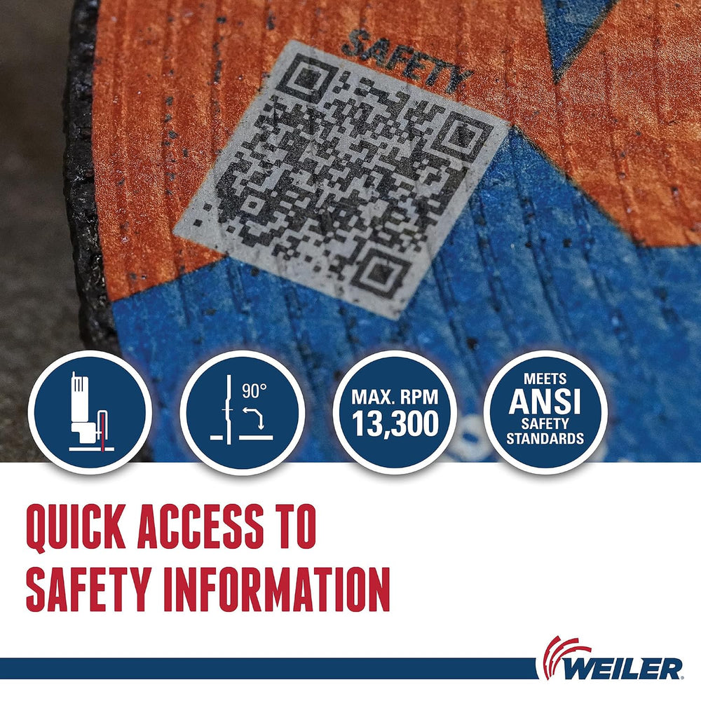 Weiler 58030 4-1/2 Inch Cutting Wheel, Tiger Zirc Steel/Metal Fast Cut & ...