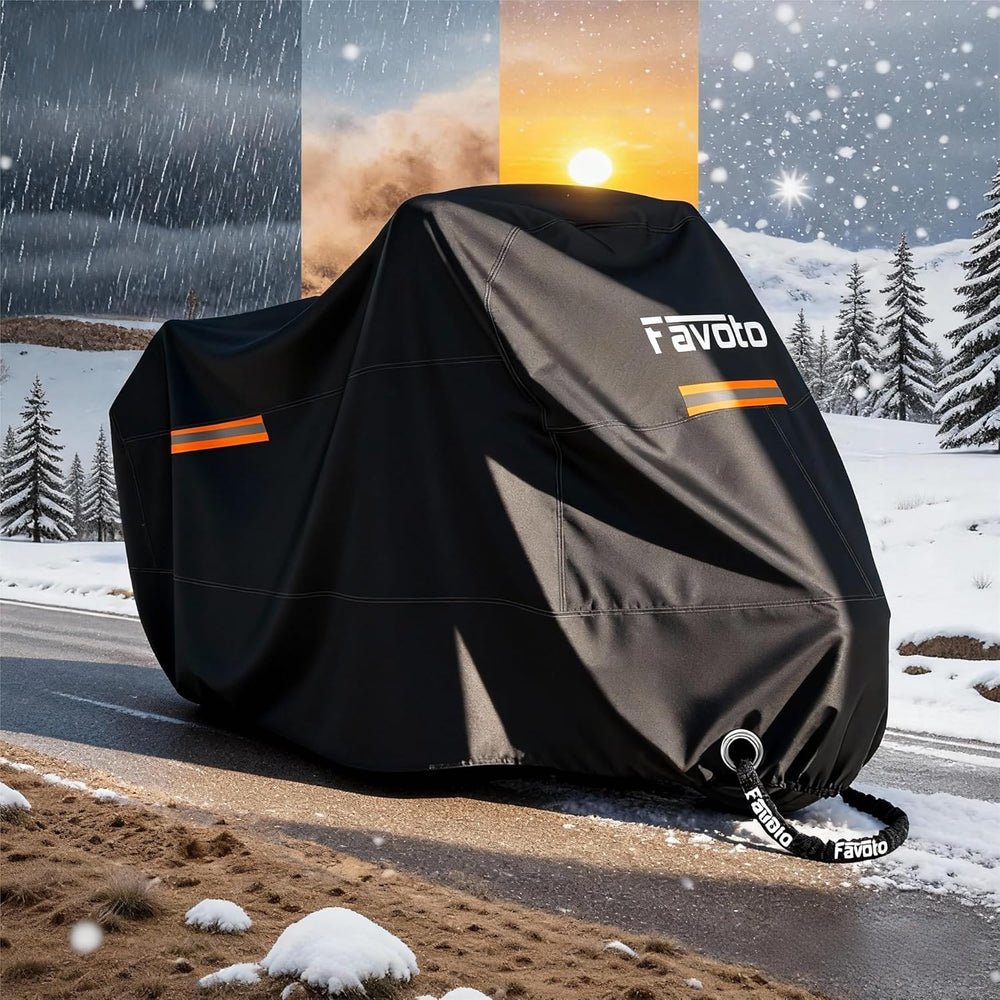Favoto Motorcycle Cover Waterproof Outdoor Motorcycle Cover Heavy Duty