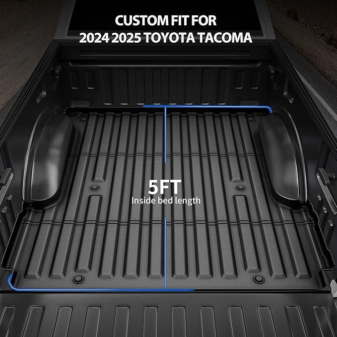 OEDRO Truck Bed Mat Fit for 2024 2025 Toyota Tacoma 5FT, TPE All Weather 2024