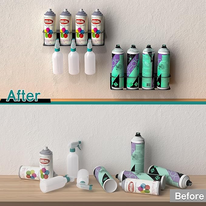 EVERHANGER Spray Can Holder, Wall Mount Spray Bottle Storage Rack Heavy Duty