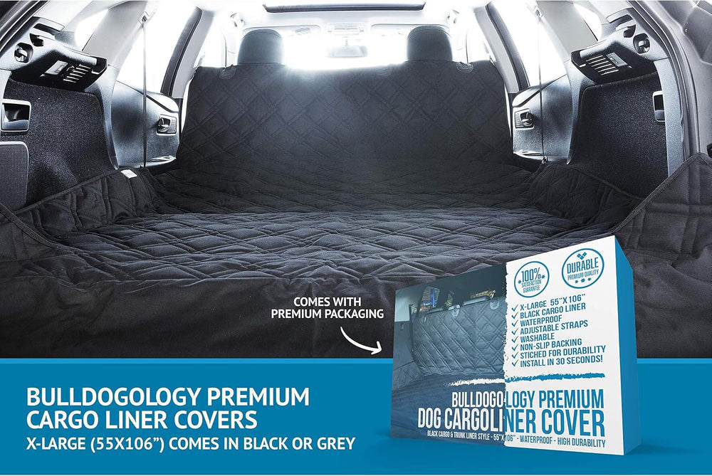 Bulldogology SUV Cargo Liner for Dogs 55"x106" Heavy Duty Pet Trunk...