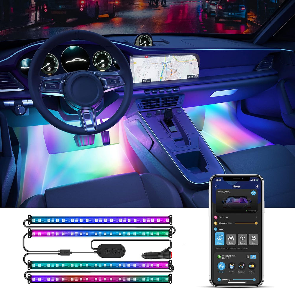 Govee Car LED Strip Lights, Smart RGBIC Interior Car Lights, APP Control