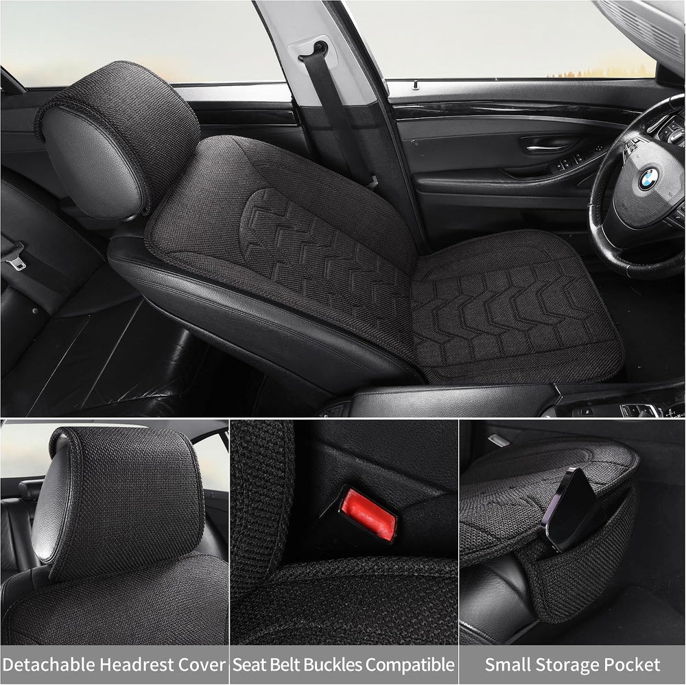 Linen Front Car Seat Covers Cloth Fabric Automotive Seat Protectors