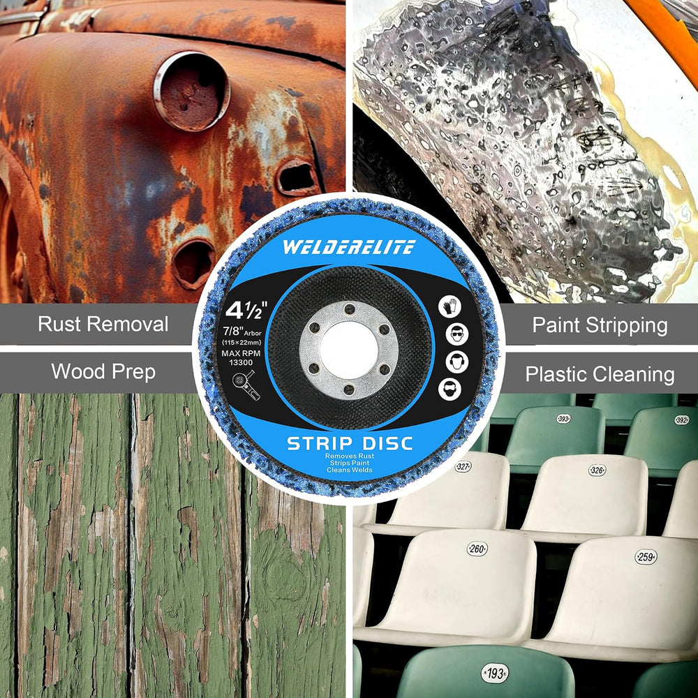 12-Pack Blue Stripping Discs for Angle Grinder 4-1/2" x 7/8" โ Rust...