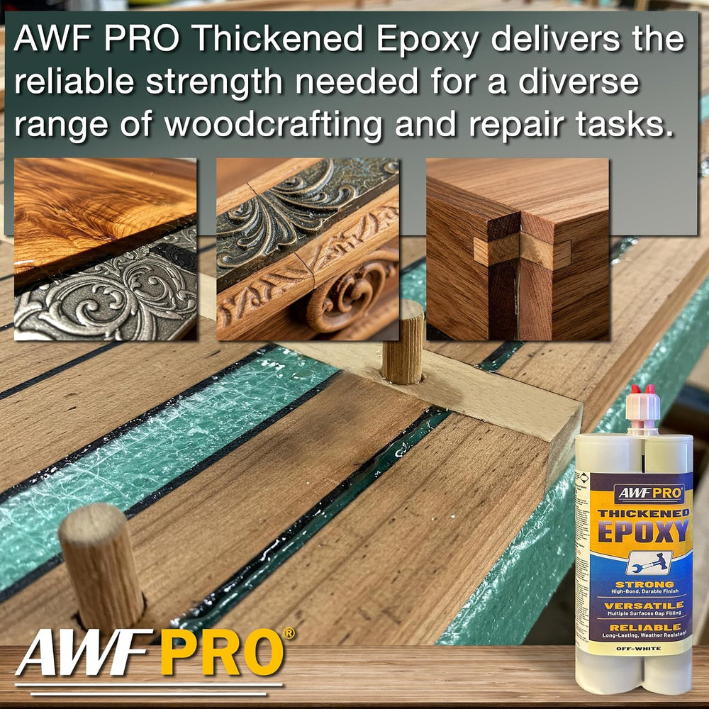 AWF-PRO (450 mL) Thickened, Non-Sag, Wood Repair Epoxy Adhesive for Rot Repai...