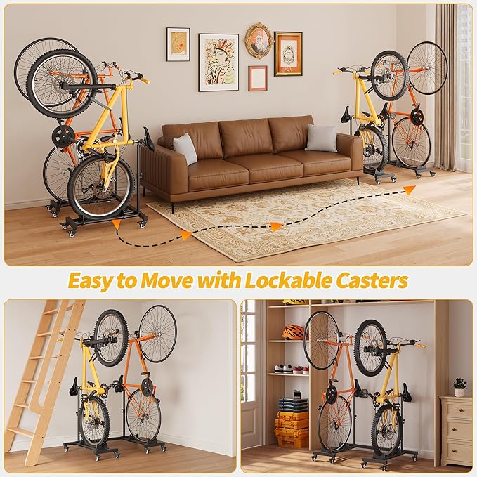 Vertical Bike Stands,Standing Bike Rack (2 Pack)