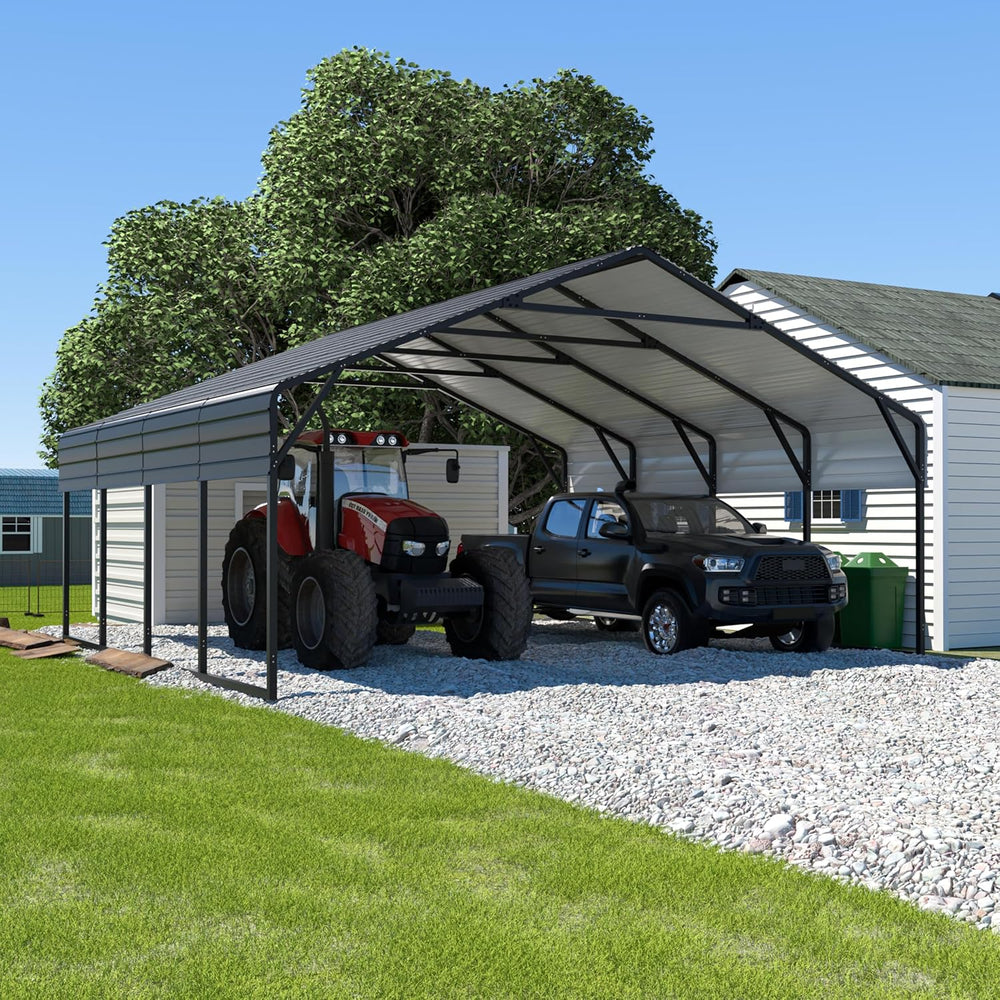 20' x 20' Outdoor Heavy Duty Metal Carport, Garage Car Shelter Shade,...