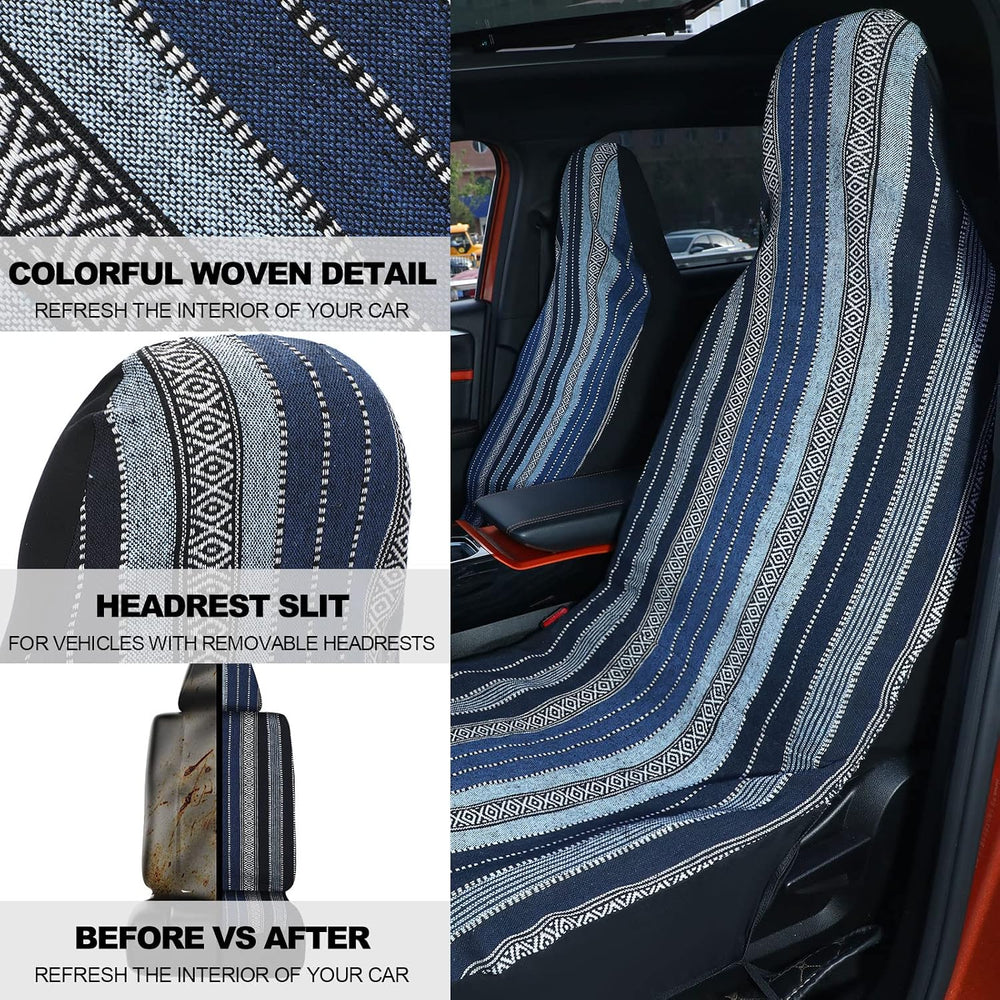 Frienda 14 Pcs Baja Saddle Blanket Car Seat Covers Full Set, Retro Style