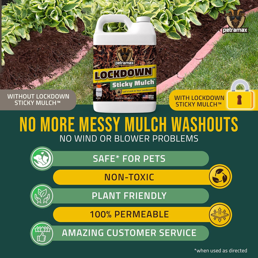 PetraMax Lockscape Rock and Mulch Glue for Landscaping, Ultra Conc. 64 oz