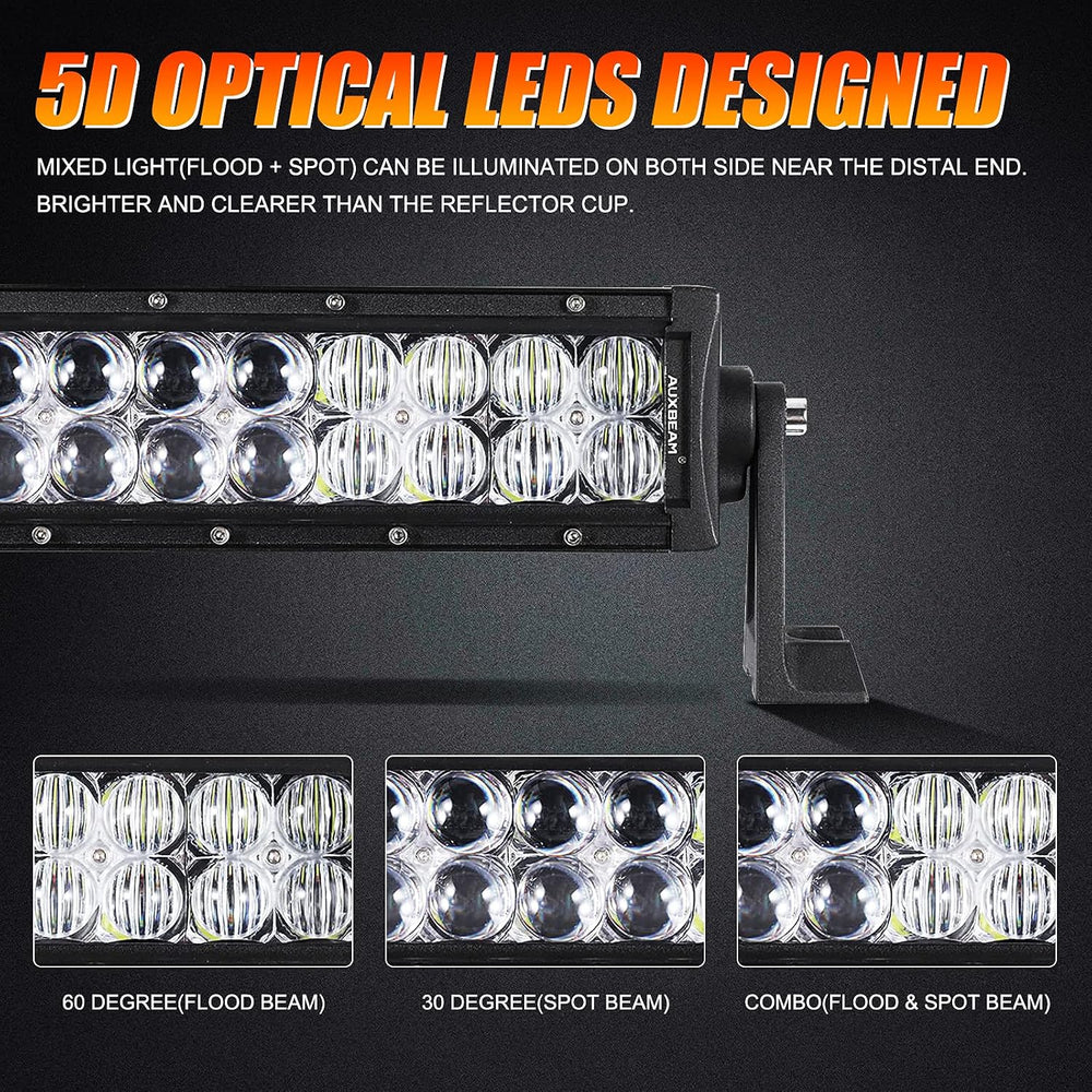 Auxbeam 5D Series 50 Inch LED Light Bar, 288W Off Road Driving Work Light