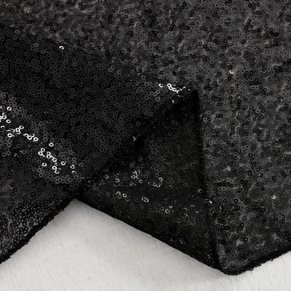 B-COOL Sequin Black Table Runner: 8 Pack 12x72Inch Glitter Decoration Sparkly...