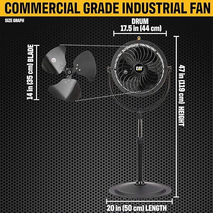 CAT Caterpillar® 14" HVPD-14AC HIGH VELOCITY PEDESTAL DRUM FAN