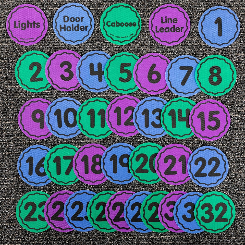Really Good Stuff Carpet Mark-Its 36 Pack Line-Up Helpers Numbered Spot Marke...