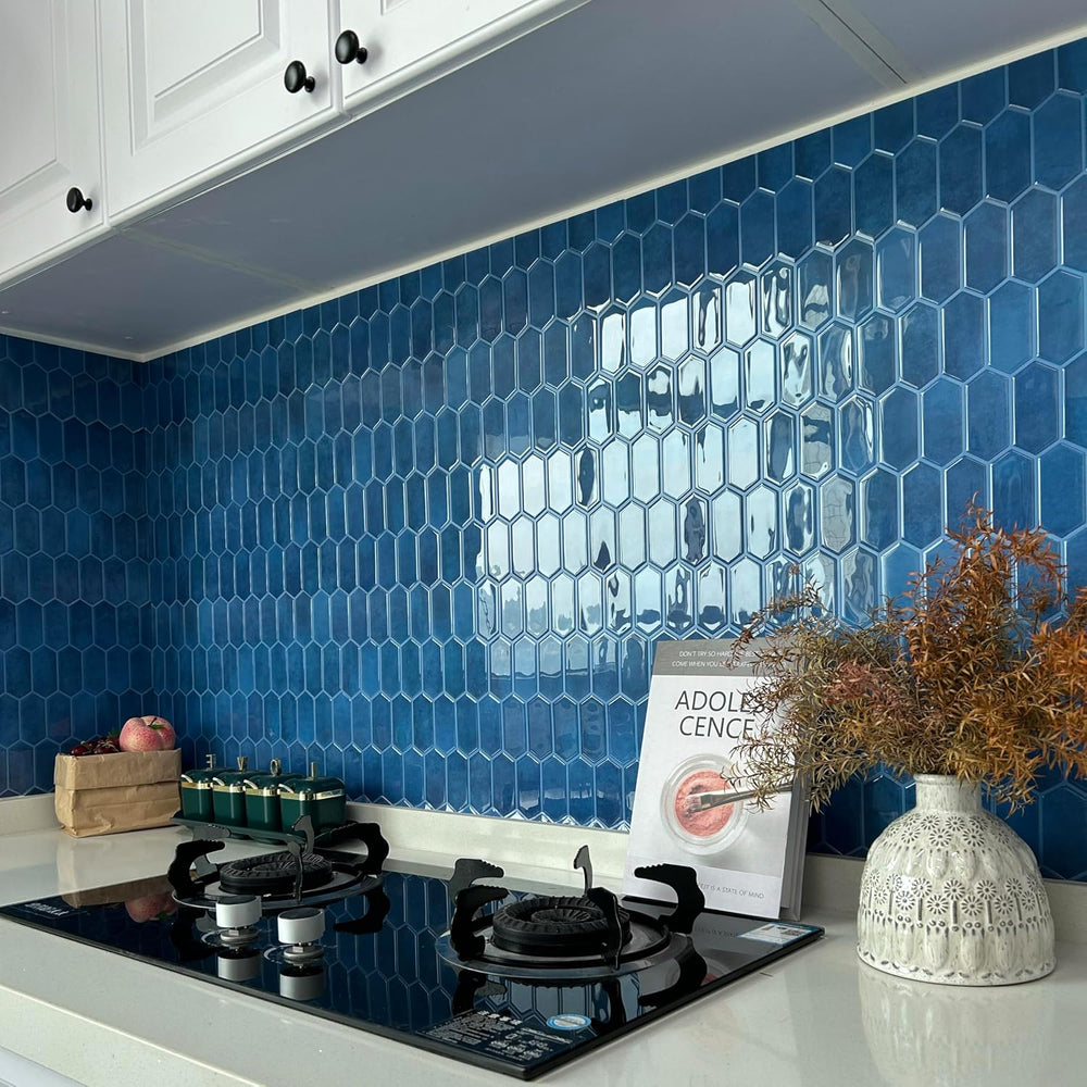Peel and Stick Tile for Kitchen, Thicker Design 3D Self -Adhesive Long Hexago...