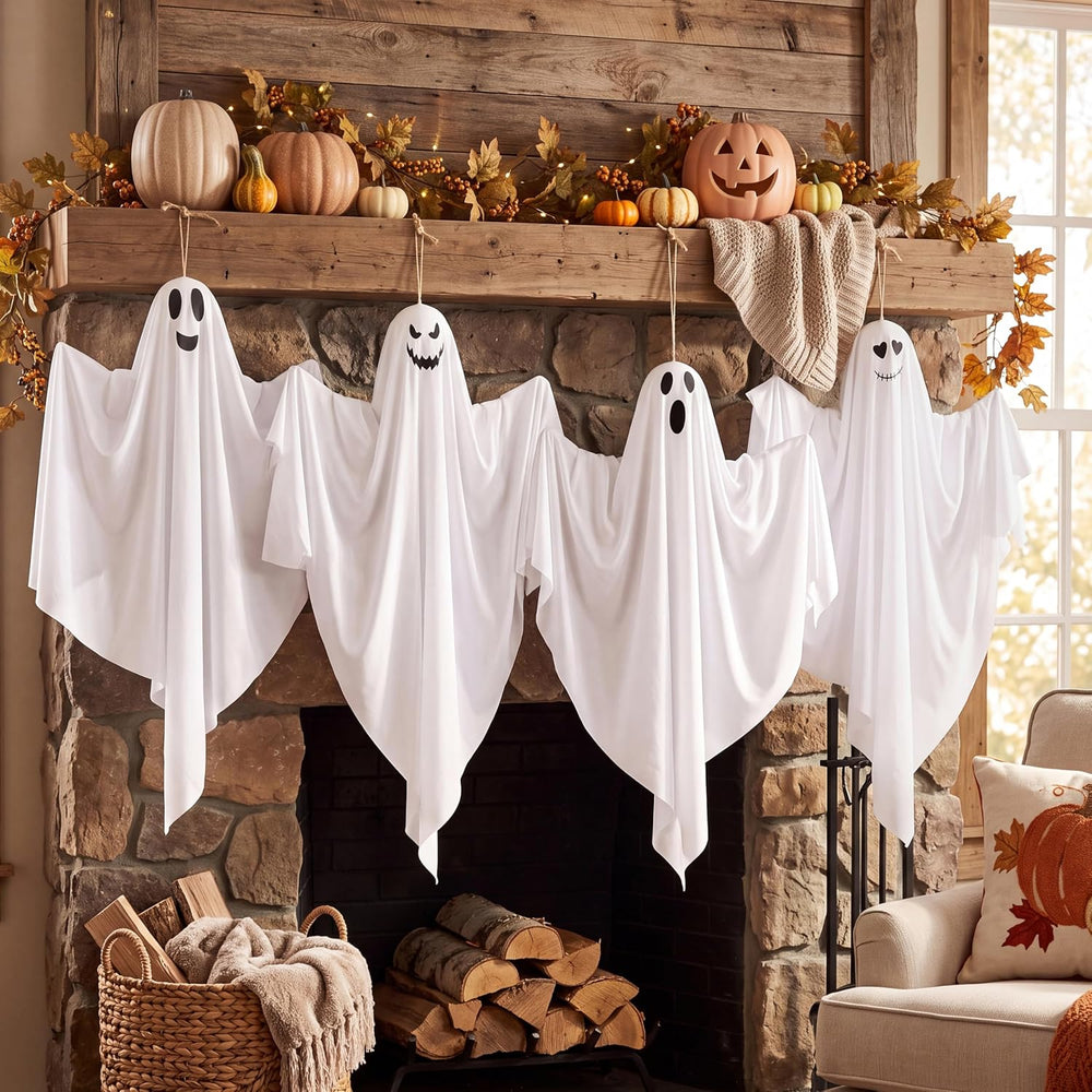 JOYIN 4 Pcs Halloween Party Decoration 27.5" Hanging Ghosts, Cute Flying...