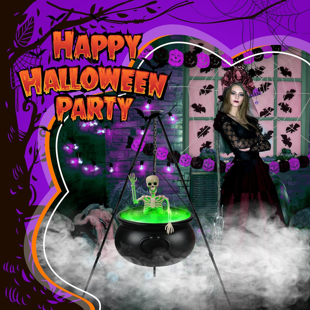 Halloween Decorations Outdoor, 12.6โ Large Witches Cauldron Kettle on Tripod ...