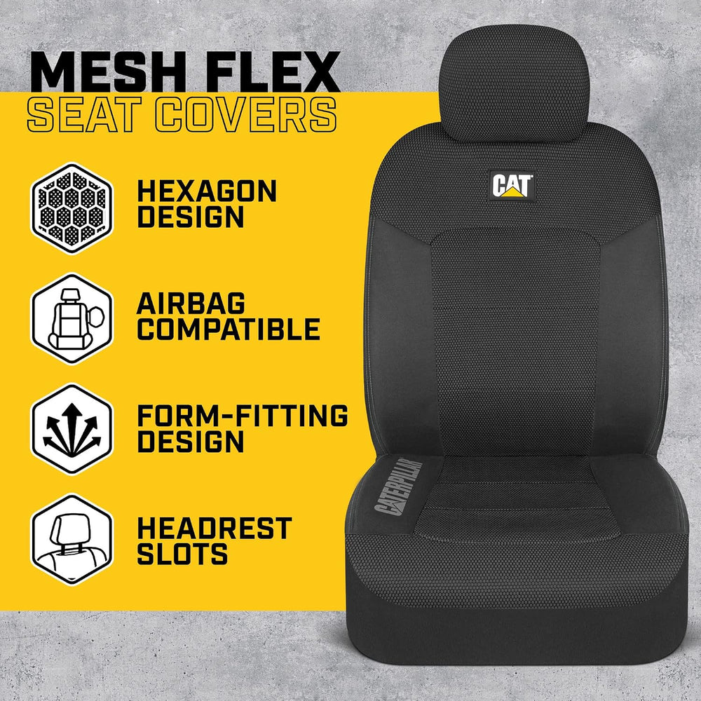 Catยฎ MeshFlex Automotive Seat Covers for Cars Trucks and SUVs (Set of 2) โ Bl...