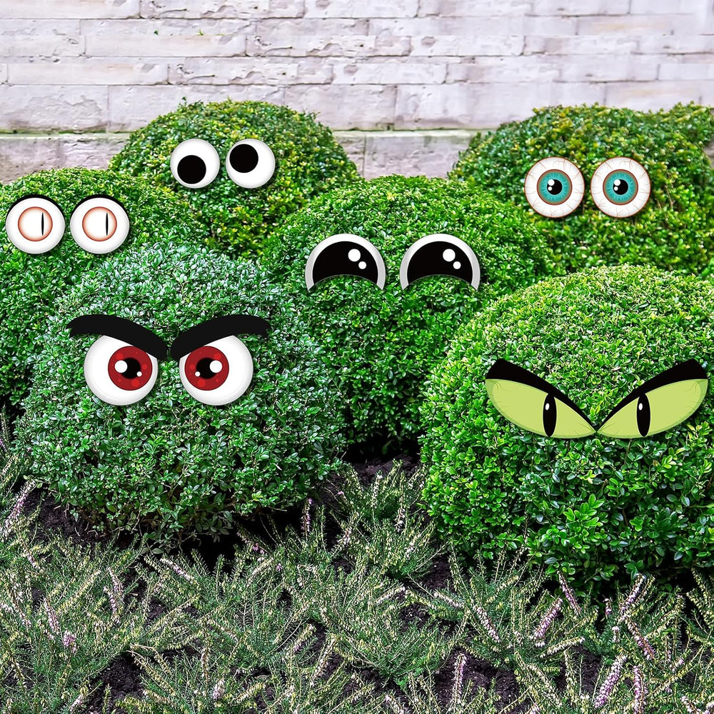 12 Sets Halloween Bush Eyes with 24 Stakes Decoration Outdoor Yard Decor