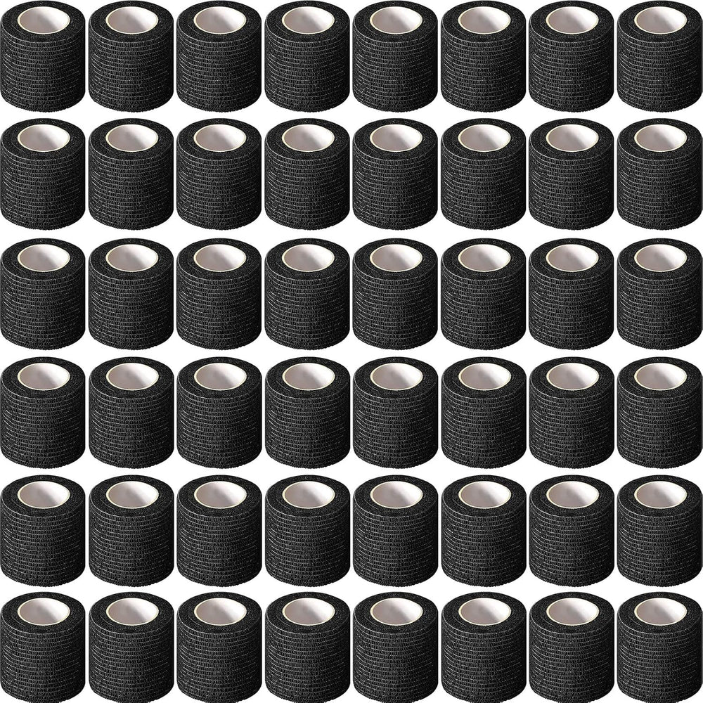 Treela 64 Pack 2" X 5 Yards Self Adhesive Bandage Wrap Black