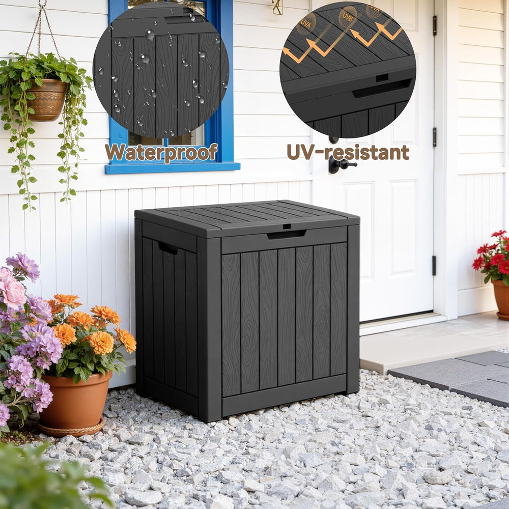 EasyUp 35 Gallon Deck Box Small Deck Box for Indoor and Outdoor,Waterproof St...