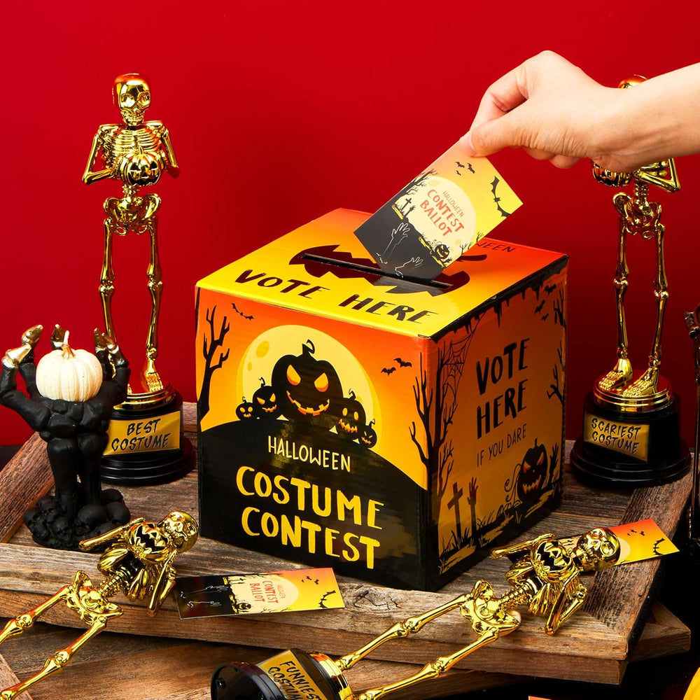JOYIN Halloween Costume Contest Ballot Card Box, 4 PCS Trophy Awards Best Cos...