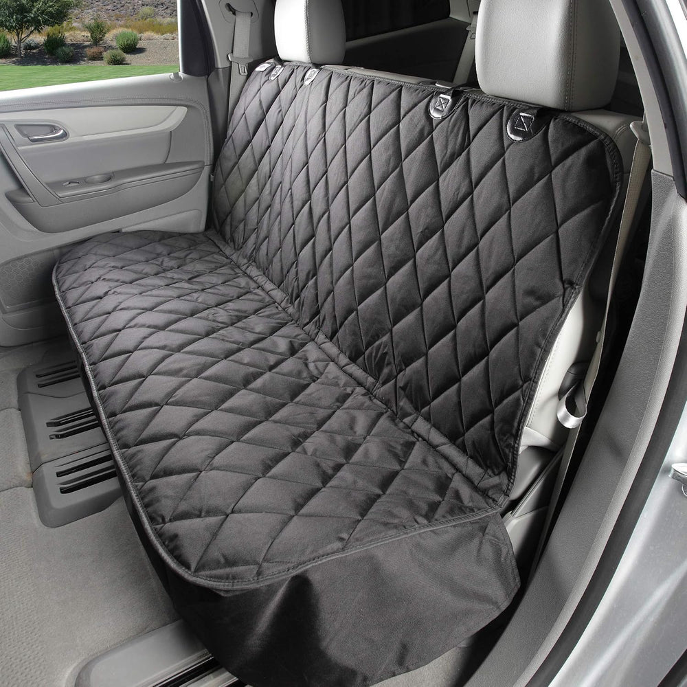 4Knines Heavy-Duty Rear Seat Cover for Dogs - Fitted, Black Reg