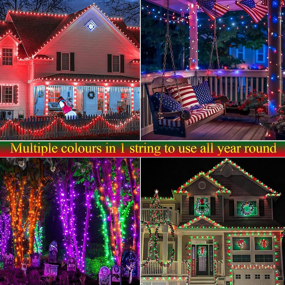 Joomer Halloween String Lights - 100FT 300LED Plug-in RGB String Lights