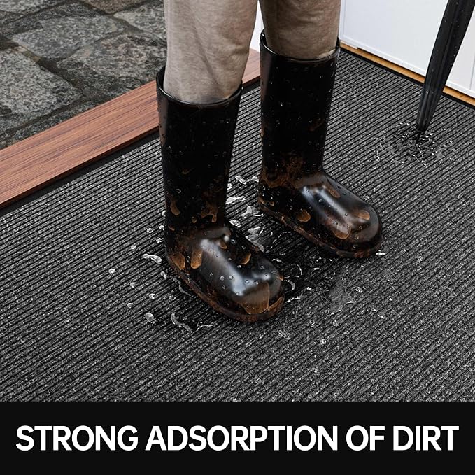 Front Door Mat, Commercial Entrance, Low Profile, Durable Rubber Backing