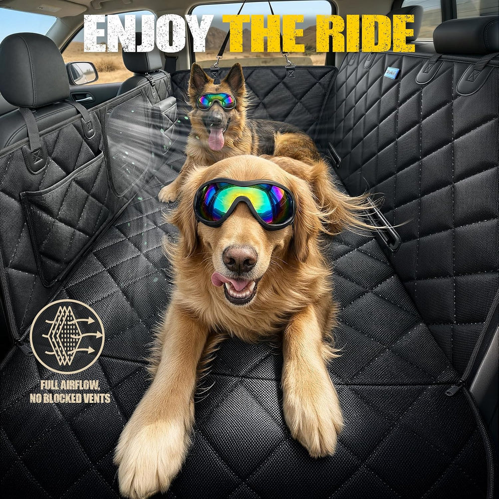 Rorhxia XL Dog Truck Seat Cover for Back Seat with 3 Support Rods