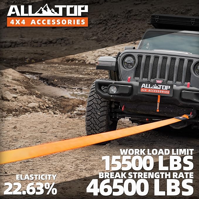 ALL-TOP Recovery Snatch Strap, 4in x 30ft