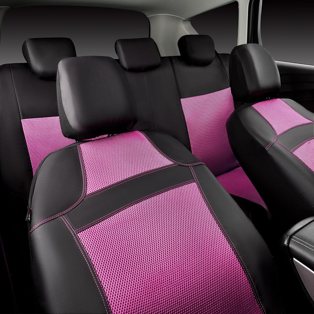 CAR PASS 3D Air Mesh Leather Car Seat Cover Full Sets & 4Pcs Waterproof C...