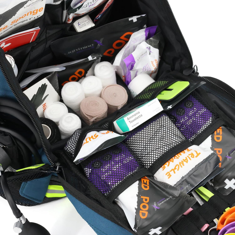 Lightning X First Responder EMT/EMS Backpack Stocked First Aid Supplies Kit B...