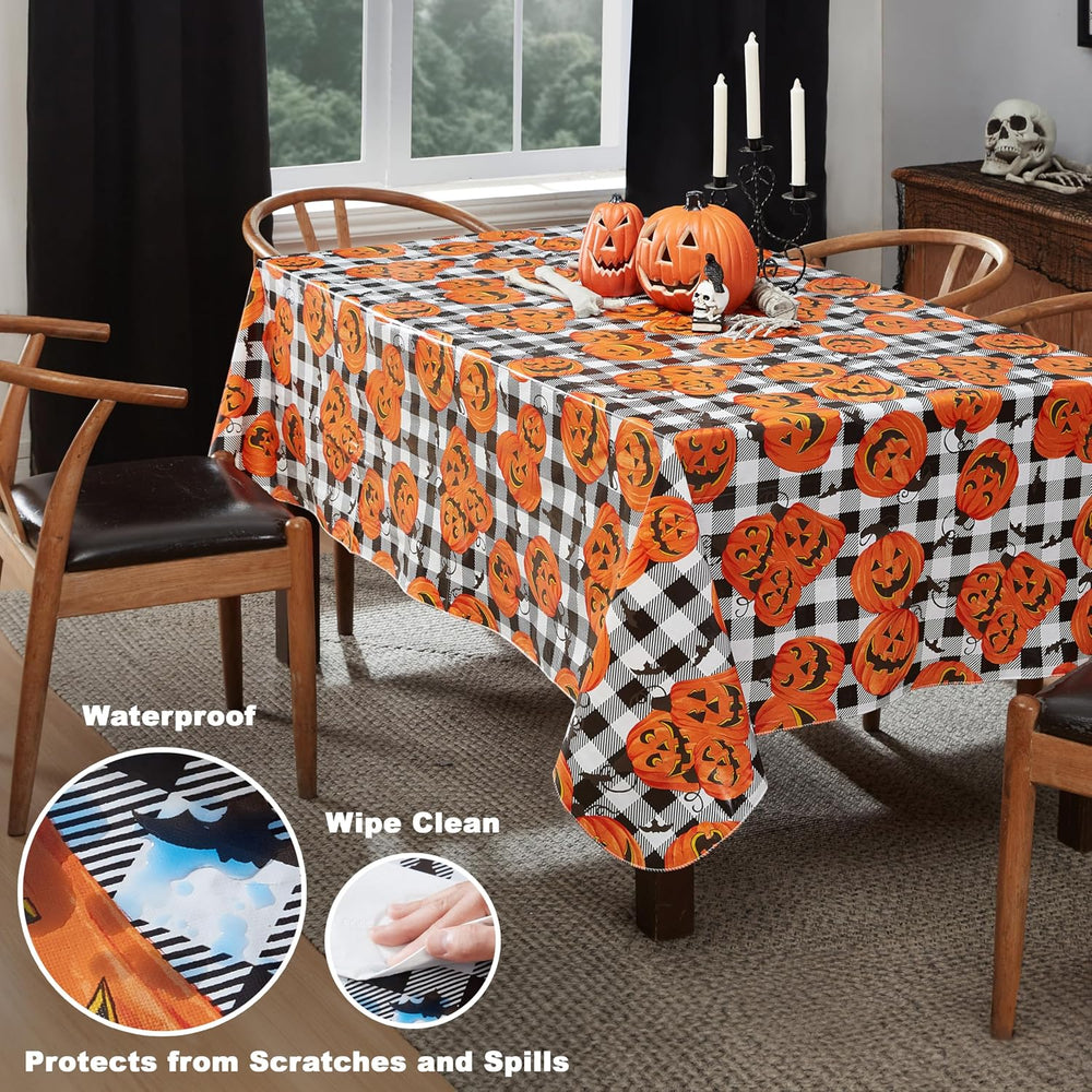 Newbridge Halloween Jack Oโ Lantern 60x120 Inch Rectangle Vinyl Tablecloth