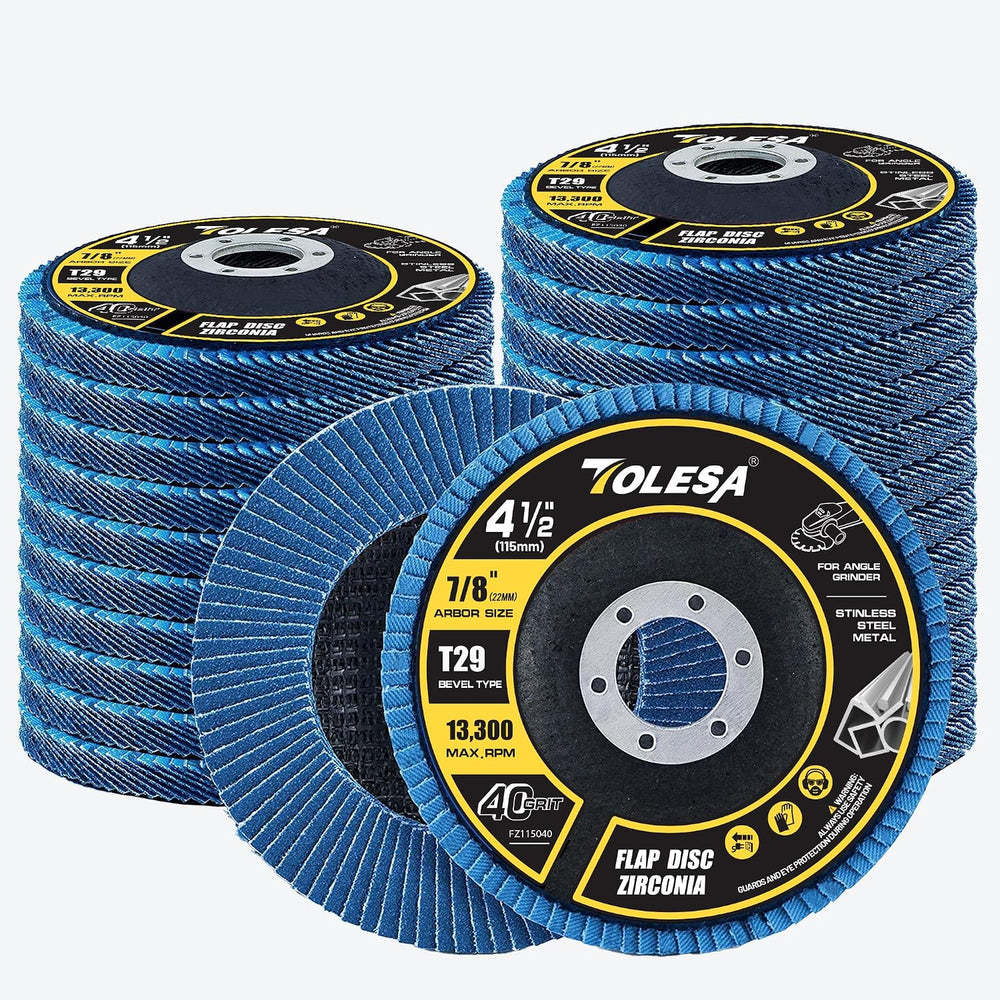 Flap Discs 4 1/2 for Angle Grinder 24 Pack, 40 Grit Type 29 Zirconia Grinding...